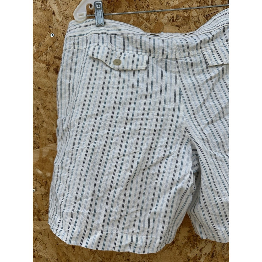VTG J. Crew Women's Size 10 White‎ Striped City Fit Shorts Casual Pockets - Picture 12 of 16